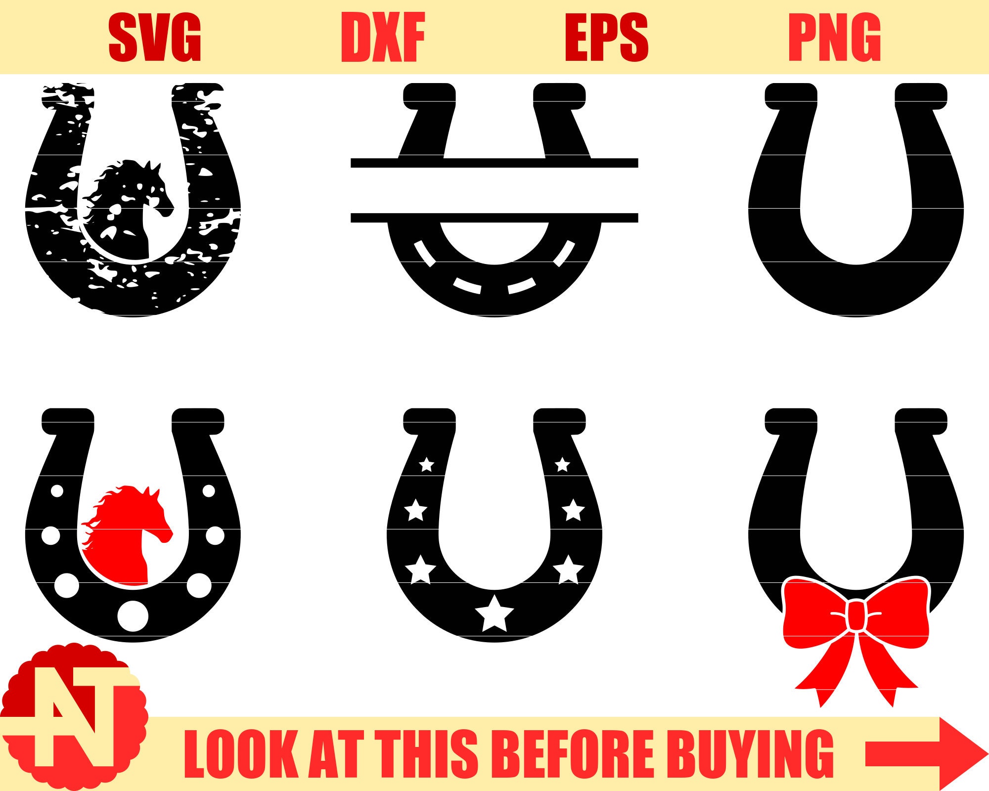 Download Horseshoe SVG Monogram Frame svg Western Horse SVG Cutting ...
