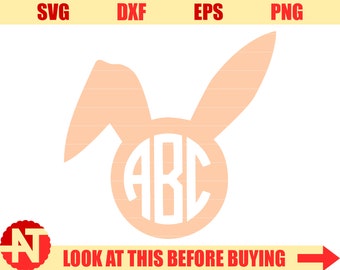 Download Floppy Ear Bunny Monogram Design Digital Clipart Instant