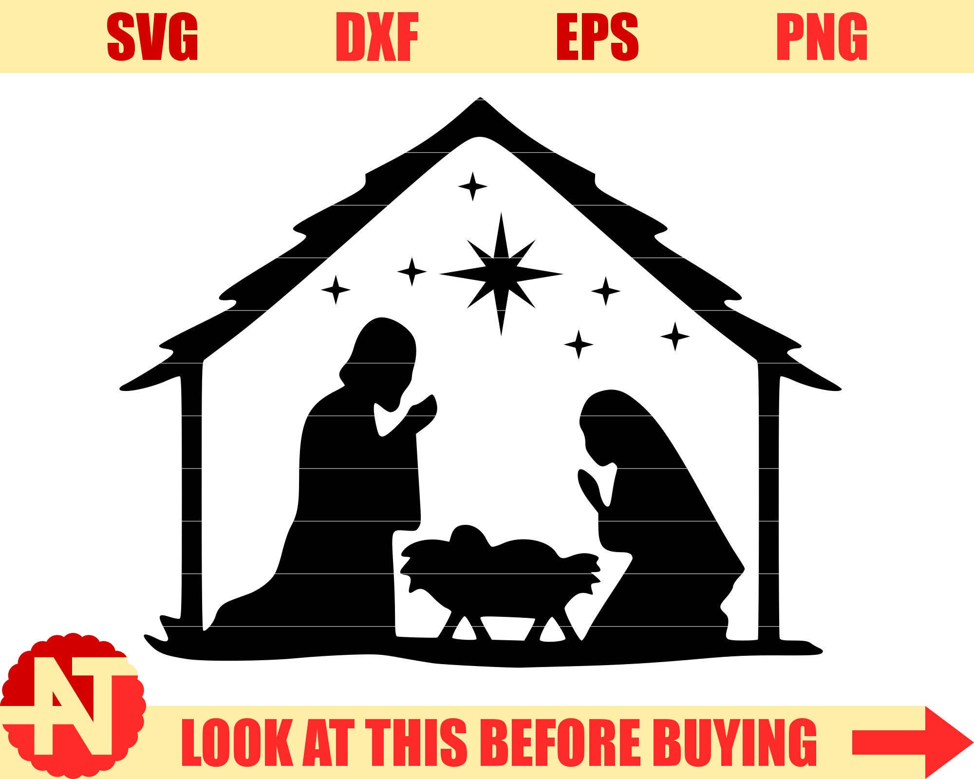 Nativity scene SVG O Holy Night sign Nativity SVG O Holy night | Etsy