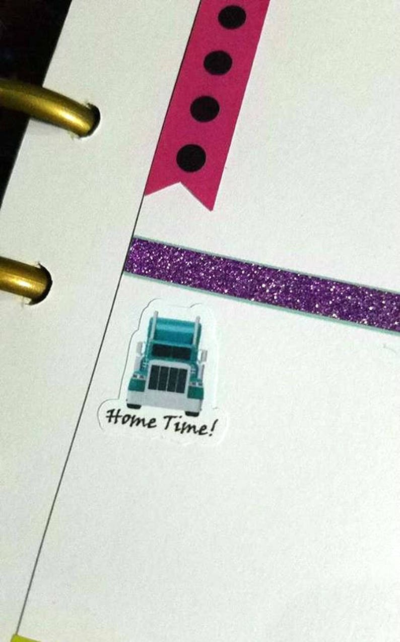 Trucker Planner Stickers, Trucker Wife Planner Stickers, Trucker tracker sticker, home time tracker sticker image 7