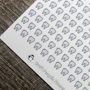 TINY Tooth Stickers, tooth sticker, dentist sticker, dentist appointment reminder, Functional planner sticker