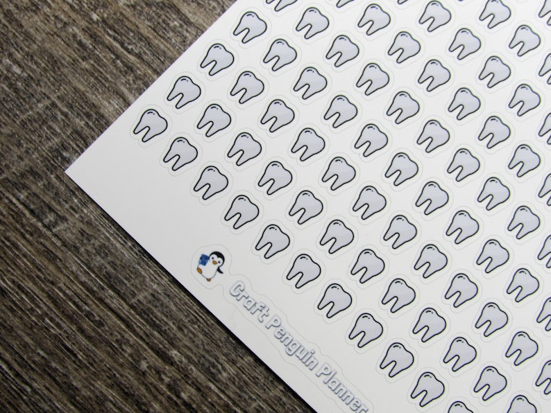 Tooth Sticker Copy TINY Tooth Stickers, Tooth Sticker, Dentist Sticker, Dentist ...