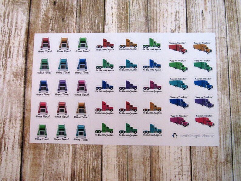 Trucker Planner Stickers, Trucker Wife Planner Stickers, Trucker tracker sticker, home time tracker sticker image 3