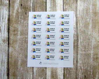School event stickers, School year stickers, School planner stickers, Back to school stickers, school days stickers, school stickers