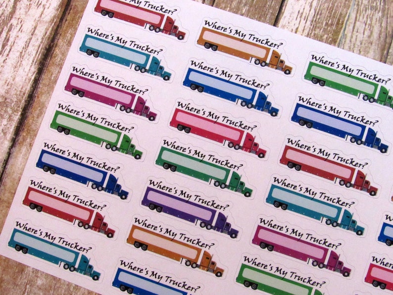 Trucker Planner Stickers, Trucker Wife Planner Stickers, Trucker tracker sticker, home time tracker sticker image 4