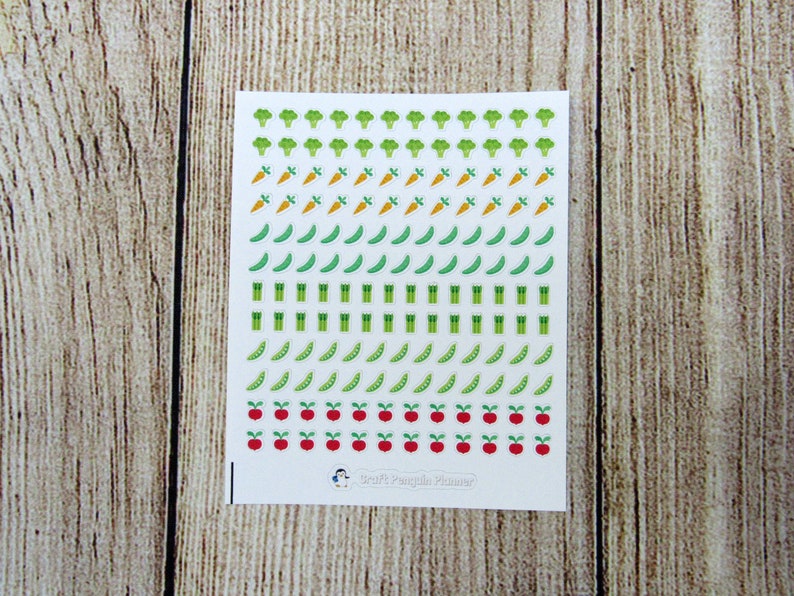 TINY veggies, veggie stickers, vegetable sticker, tiny vegetable sticker, food sticker, diet sticker, healthy eating, healthy food image 2