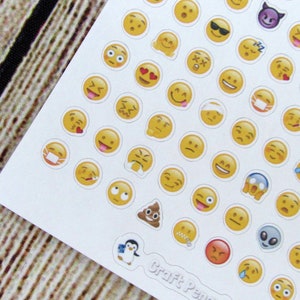 TINY Emoji Stickers, Emoji stickers, Tiny planner stickers, book annotation stickers
