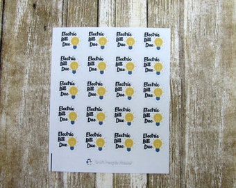 Electric bill due sticker, household bill due stickers, bill due sticker, bill icons,  functional sticker