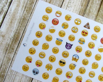 Emoji stickers, emoji planner stickers, emoticon stickers, functional planner sticker