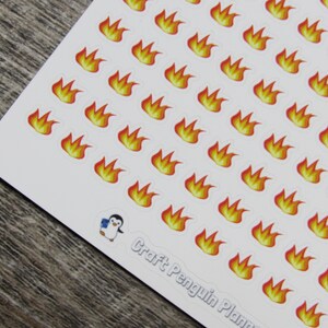 TINY Flame Sticker, hot flash sticker, fire sticker, flame sticker, tiny functional sticker, tiny planner sticker
