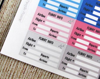 Flight tracker, flight sticker, travel sticker, vacation sticker, functional sticker, planner sticker, reminder sticker