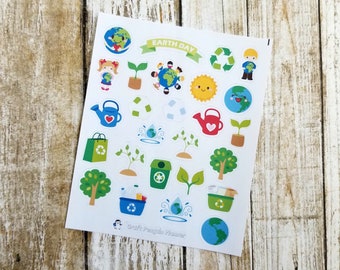 Earth Day stickers, Earth Day deco, Earth Day, recycle, Earth Day