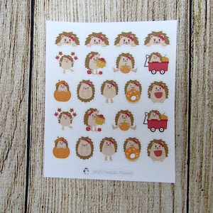 Fall Hedgehog stickers, cute hedgehog stickers, hedgehog stickers, fall stickers, fall deco