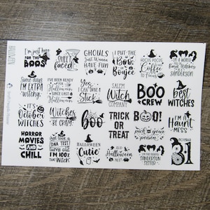Halloween Quote Stickers, Halloween stickers, foiled quote planner stickers, functional stickers, planner stickers, foiled stickers