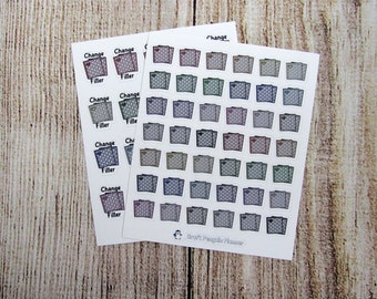 Change Filter Sticker, air filter sticker, filter icon, change filter reminder, functional sticker