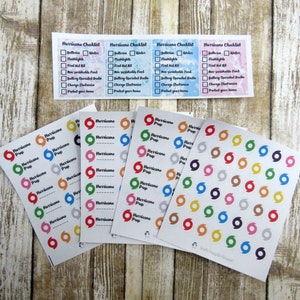 Hurricane sticker, Hurricane prep sticker, Hurricane checklist sticker, Hurricane tracker sticker, functional planner sticker