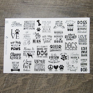 Dog Quote stickers, dog stickers, pet quotes, foiled quote planner stickers, functional stickers, planner stickers, foiled stickers