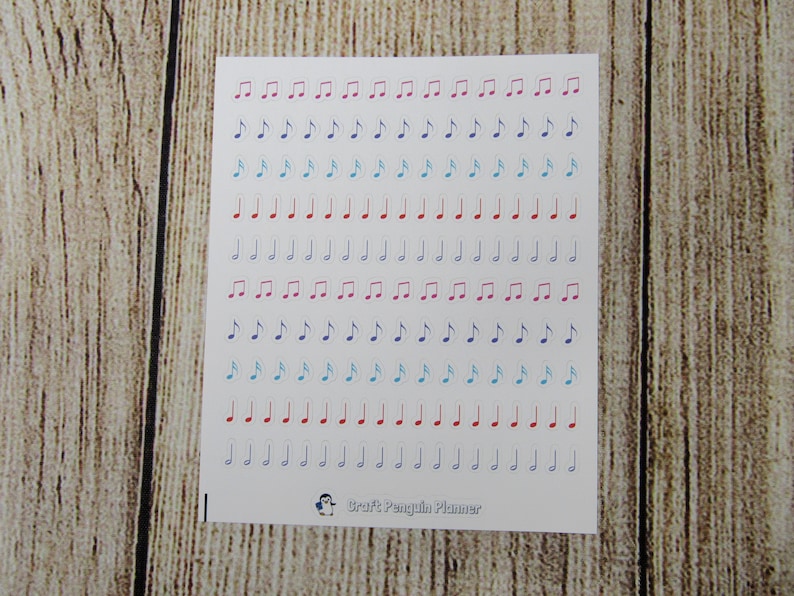 TINY Music Note Stickers, Music Sticker, Music Note Sticker, Functional ...
