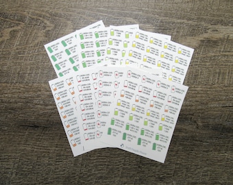 Energy Level Stickers, Battery level sticker, health tracker, functional stickers, planner stickers