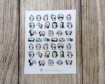 Penguin character mix, Penguin sticker, Penguin does things, cute penguin sticker, planner sticker, functional sticker