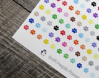 TINY Paw Print Sticker, paw sticker, pet sticker, Functional planner sticker