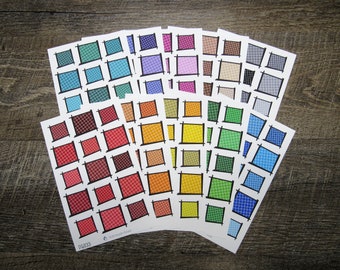 Doodle Grid Squares- DGS001-DGS010, doodle squares, square box stickers, functional sticker, journaling sticker