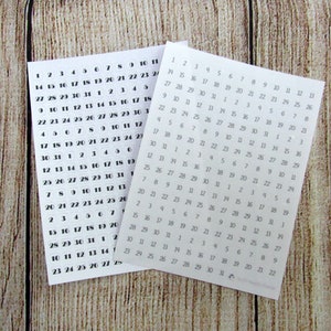 Tiny Date Dots, number stickers, date dot stickers, small date dots