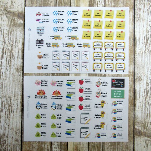 School Year Stickers School Planner Stickers Back to School Etsy