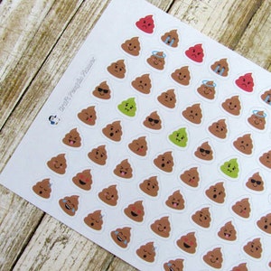Poop Emoji Stickers, Poop stickers, Emoji stickers, Poop Emoji, Functional planner sticker
