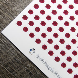 TINY Roses, rose sticker, red roses, tiny sticker, mini sticker, floral sticker, tiny flower