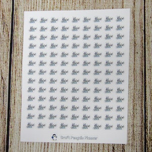 May include: A sheet of white sticker paper with 100 penguin stickers. Each sticker features a penguin wearing a blue hat and scarf, holding a cup of hot chocolate. The text "Craft Penguin Planner" is printed at the bottom of the sheet.