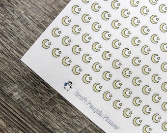 TINY crescent moon stickers, crescent moon stickers, moon sticker, celestial sticker