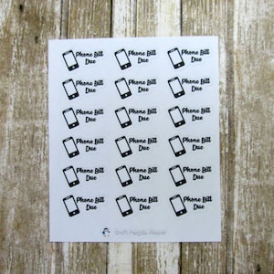 Phone bill due sticker, household bill due stickers, bill due sticker, bill icons,  functional sticker