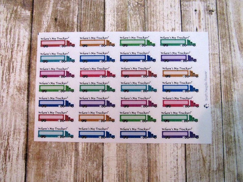 Trucker Planner Stickers, Trucker Wife Planner Stickers, Trucker tracker sticker, home time tracker sticker image 2