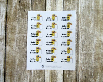School Project stickers, School year stickers, School planner stickers, Back to school stickers, school days stickers, school stickers