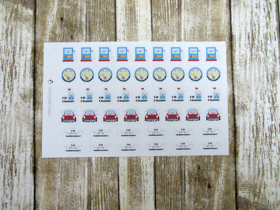 Car Care Planner Sticker, Car Maintenance Sticker, Wash Car Sticker ...