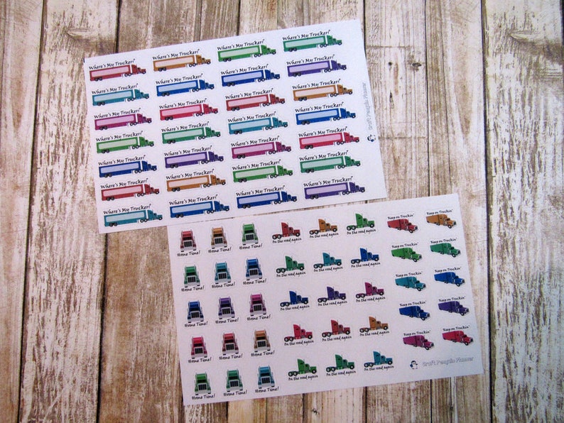 Trucker Planner Stickers, Trucker Wife Planner Stickers, Trucker tracker sticker, home time tracker sticker image 1