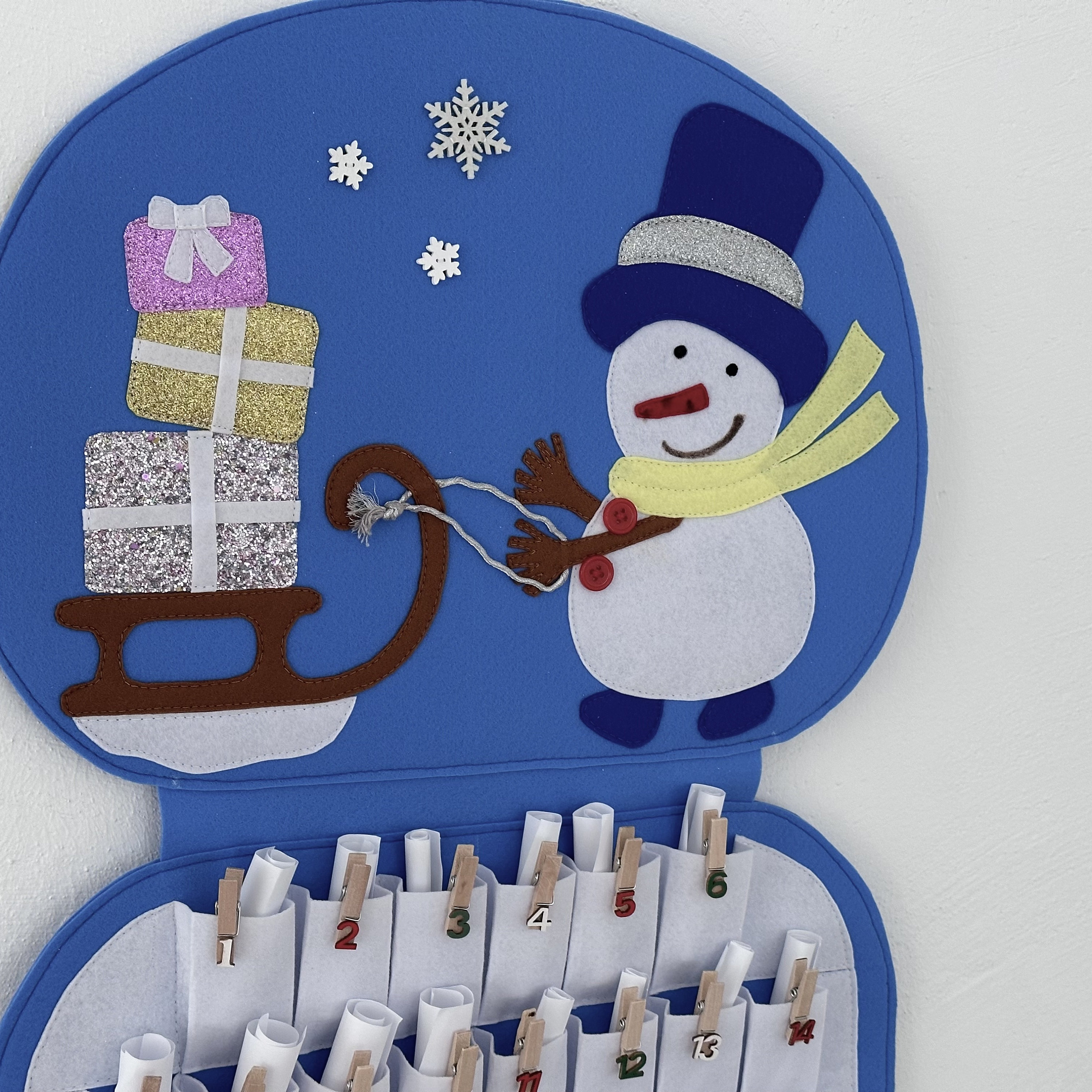 Advent Calendar With Pockets and Tasks Wall Christmas Decor Countdown