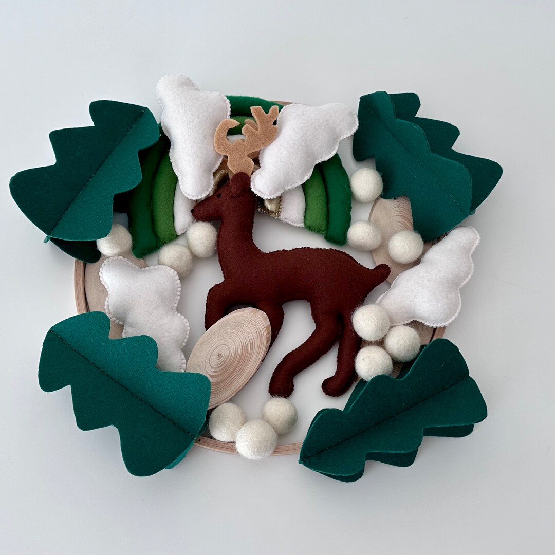 Newborn Gift Baby Crib Mobile Forest Deer Neutral Woodland Etsy