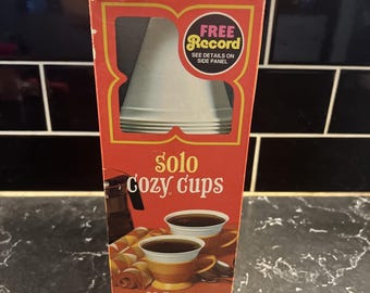 Soporte para vasos SOLO Cozy vintage, 50 recambios, excelente estado, estilo retro, fabricado en Estados Unidos.