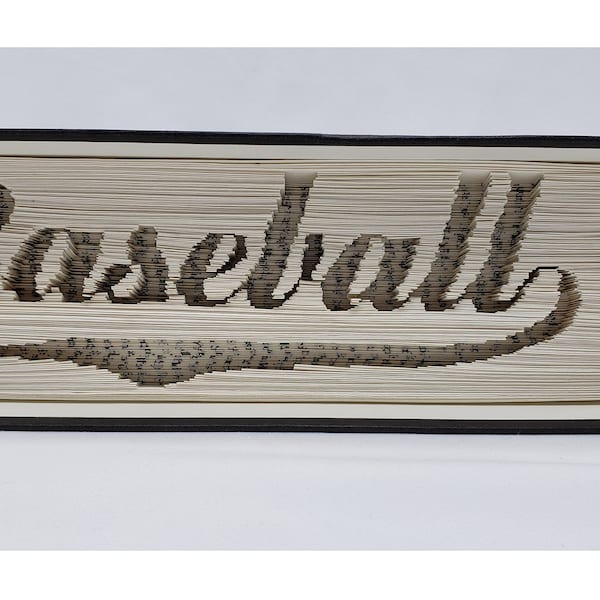 Baseball Book Art, Book Fold Pattern - Cut and Fold Pattern for 21cm book with at least 350 pages