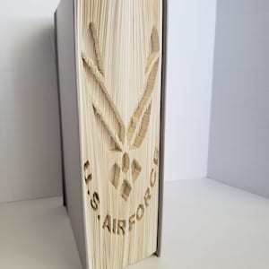 US Airforce Logo and Words Book Art Book Fold Pattern- Cut and Fold Pattern for 21cm book with at least 615 pages