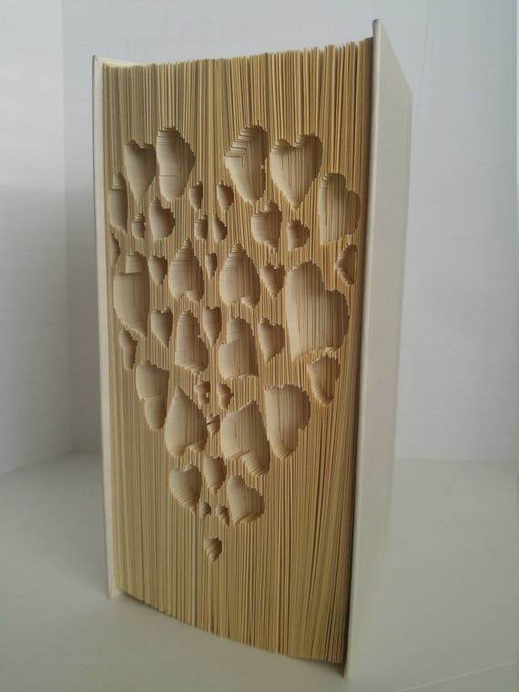 Small Hearts In Heart Shape Book Art Book Fold Pattern Cut And Fold Pattern For 21cm Book With At Least 499 Pages