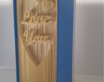 Book Fold - "Love You" In Heart
