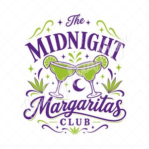 Midnight Margaritas Club SVG och PNG - Praktisk magisk sublimering
