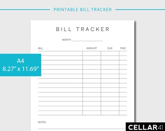 bill checklist etsy