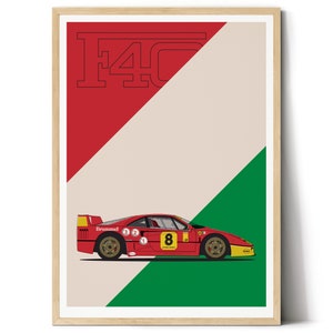 Ferrari F40 Digital download poster