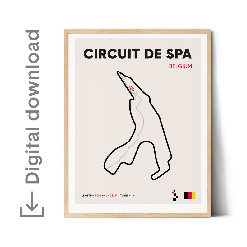Circuit De Spa Race Track Art Print/poster Etsy
