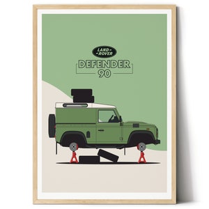 Land Rover DEFENDER 90 in Garage Digital download poster
