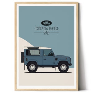 Land Rover DEFENDER 90 Azul Cartel de descarga digital
